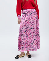 Animal Print A-line Midi Skirt
